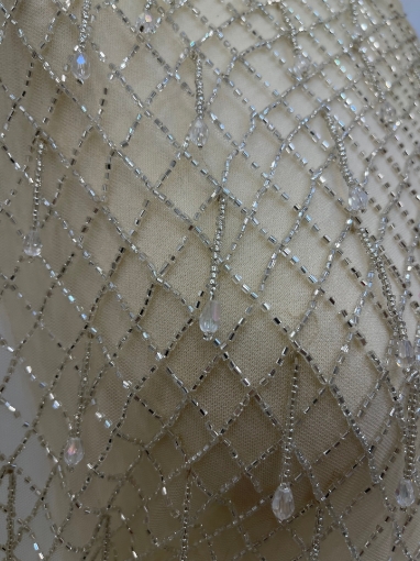 Imagine Diamond Fishnet - Broderie cu franjuri din cristale Ivory
