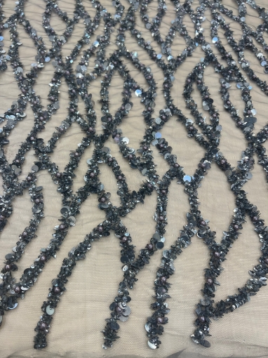 Imagine Bold Diamond - Broderie cu paiete si perle - silver
