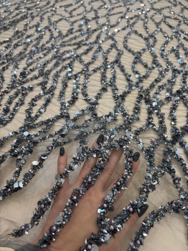 Imagine Bold Diamond - Broderie cu paiete si perle - silver
