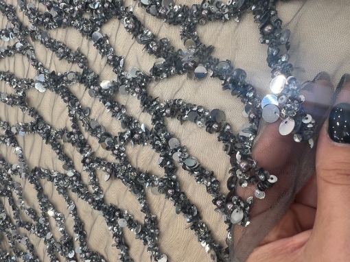 Imagine Bold Diamond - Broderie cu paiete si perle - silver