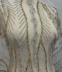 Imagine Bubble Gold Broderie cu cristale argintii & aurii si margele -ivory