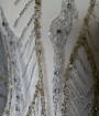Imagine Bubble Gold Broderie cu cristale argintii & aurii si margele -ivory