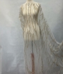 Imagine Bubble Gold Broderie cu cristale argintii & aurii si margele -ivory