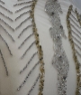 Imagine Bubble Gold Broderie cu cristale argintii & aurii si margele -ivory