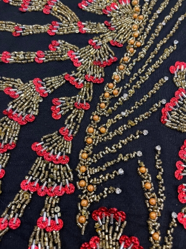 Imagine Red & Gold Stones Broderie cu margele si cristale - multicolor