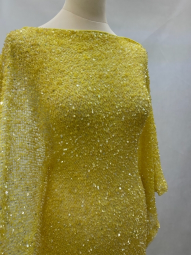 Imagine Broderie tip plasa Yellow Sequins