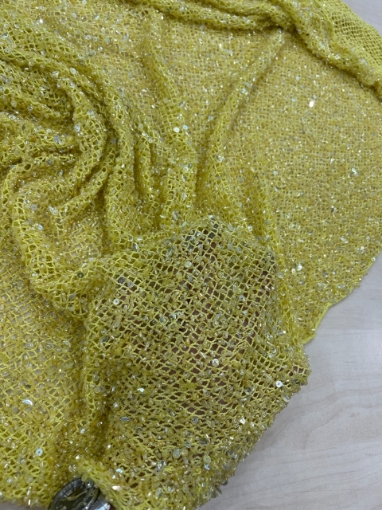 Imagine Broderie tip plasa Yellow Sequins