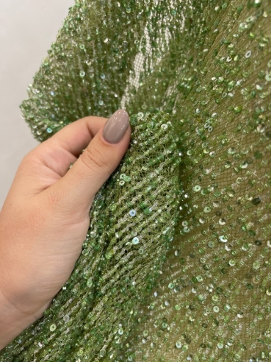Imagine Broderie tip dantela verde fistic