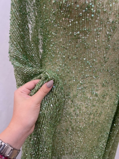 Imagine Broderie tip dantela verde fistic