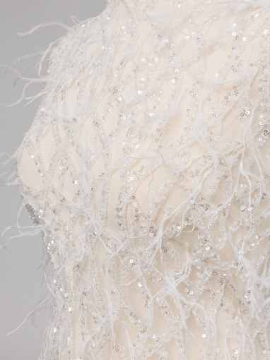 Imagine Pearl Web Feathers - Broderie cu perle si pene - white