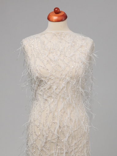 Imagine Pearl Web Feathers - Broderie cu perle si pene - white