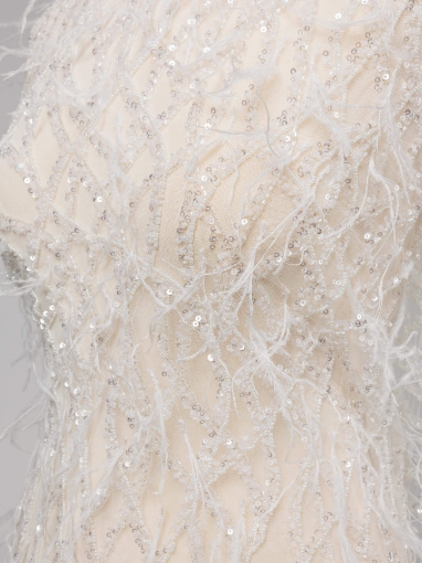 Imagine Pearl Web Feathers - Broderie cu perle si pene - white