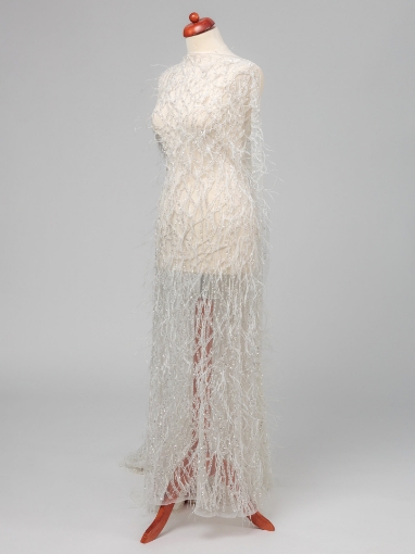 Imagine Pearl Web Feathers - Broderie cu perle si pene - white