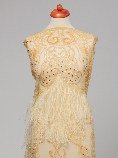 Imagine Baroque Crown - Broderie cu cristale si pene gold