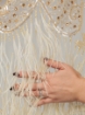 Imagine Baroque Crown - Broderie cu cristale si pene gold