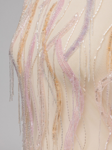 Imagine Aurora Pastel Broderie multicolora cu franjuri