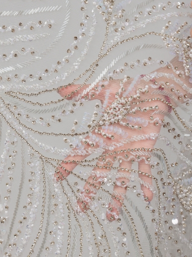 Imagine Bridal Muse - Broderie cu margele, perle si cristale - alb