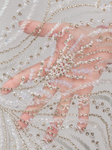 Imagine Bridal Muse - Broderie cu margele, perle si cristale - alb