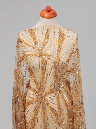 Imagine Celesse Broderie cu cristale si margele - gold whisky