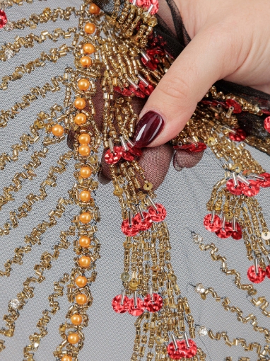 Imagine Red & Gold Stones Broderie cu margele si cristale - multicolor