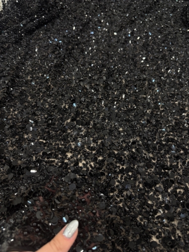 Imagine Broderie cu margele, paiete si perle Black