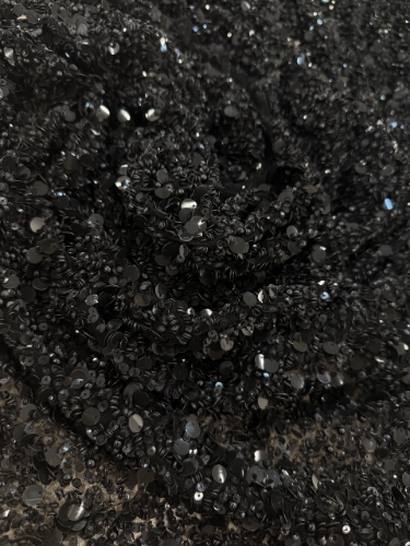 Imagine Broderie cu margele, paiete si perle Black