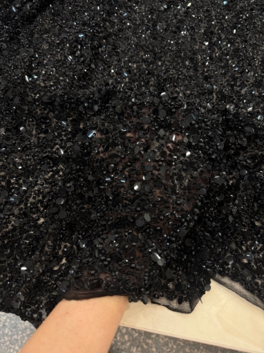 Imagine Broderie cu margele, paiete si perle Black