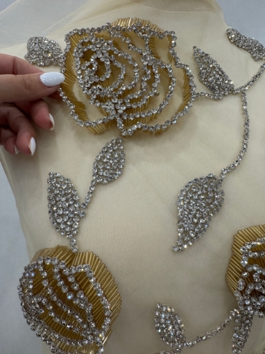 Imagine Gold Roses - Panou floral aplicatie gold&silver