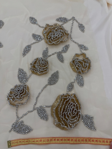 Imagine Gold Roses - Panou floral aplicatie gold&silver