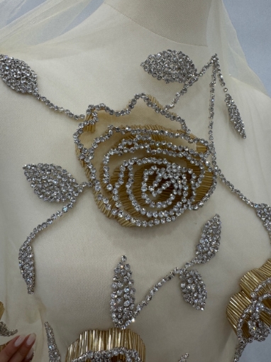 Imagine Gold Roses - Panou floral aplicatie gold&silver