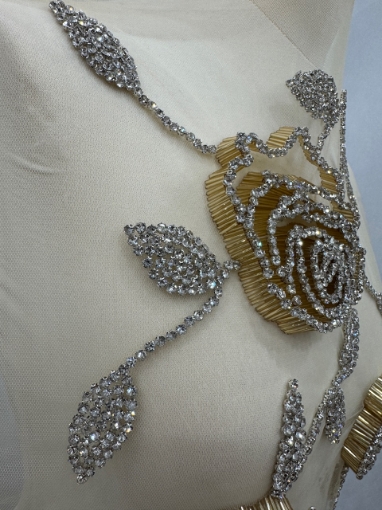 Imagine Gold Roses - Panou floral aplicatie gold&silver