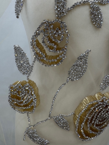 Imagine Gold Roses - Panou floral aplicatie gold&silver