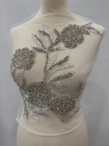 Imagine Silver Leafs - Panou floral aplicatie silver - white