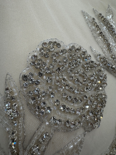 Imagine Silver Leafs - Panou floral aplicatie silver - white