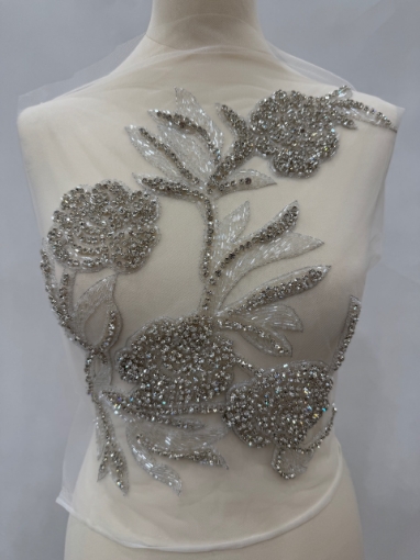 Imagine Silver Leafs - Panou floral aplicatie silver - white