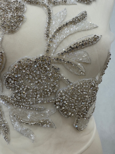 Imagine Silver Leafs - Panou floral aplicatie silver - white