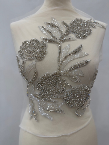 Imagine Silver Leafs - Panou floral aplicatie silver - white