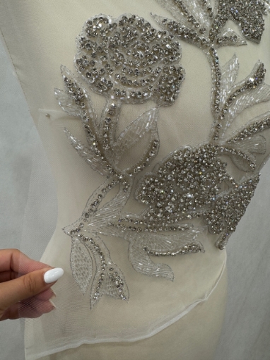 Imagine Silver Leafs - Panou floral aplicatie silver - white