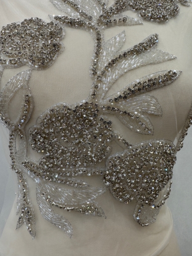 Imagine Silver Leafs - Panou floral aplicatie silver - white