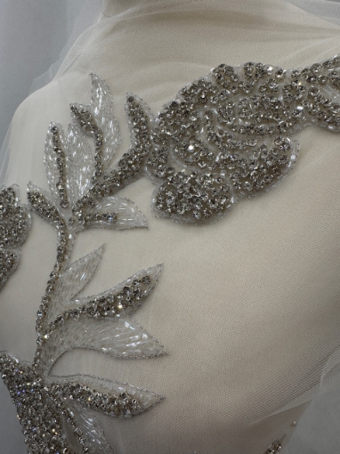 Imagine Silver Leafs - Panou floral aplicatie silver - white