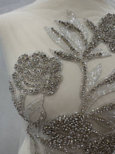 Imagine Silver Leafs - Panou floral aplicatie silver - white