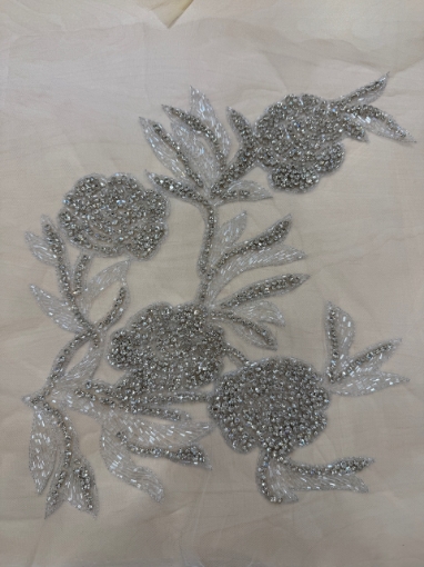 Imagine Silver Leafs - Panou floral aplicatie silver - white