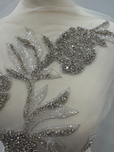 Imagine Silver Leafs - Panou floral aplicatie silver - white