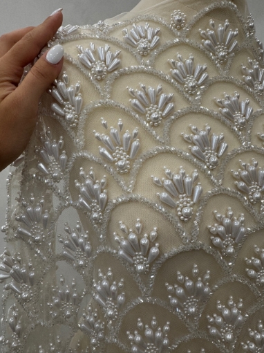 Imagine Imperial Splendor Broderie cu perle si margele - white