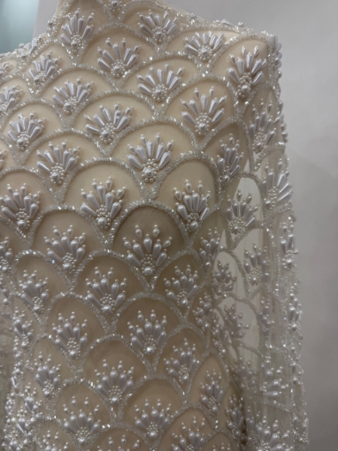 Imagine Imperial Splendor Broderie cu perle si margele - white