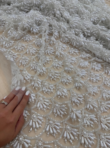 Imagine Imperial Splendor Broderie cu perle si margele - white