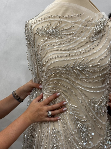 Imagine Bridal Muse - Broderie cu margele, perle si cristale - alb