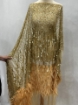 Imagine Gold Feathers - Broderie cu pene, margele si paiete