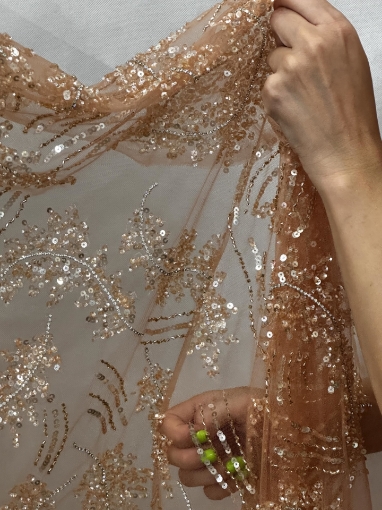 Imagine Spring - Broderie somon cu cristale - rosé
