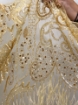 Imagine Baroque Crown - Broderie cu cristale si pene gold